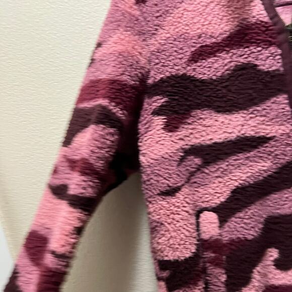 Old Navy Cozy Teddy-Sherpa Plus-Size Full-Zip Jacket Raspberry Camo Sz XXL Tall - Picture 5 of 11